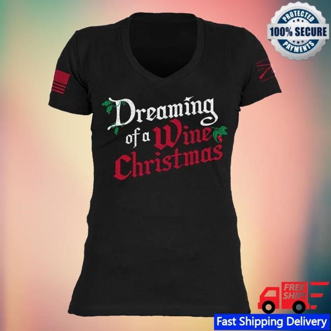 Grunt Style Merch Women's Wine Christmas T-Shirt Black