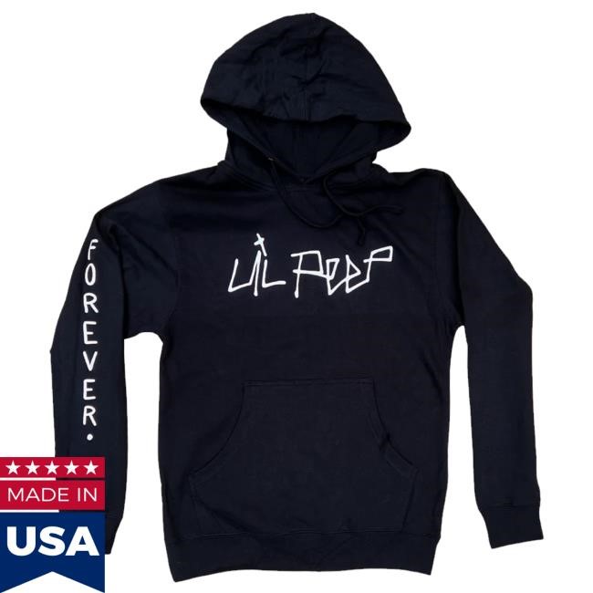 Official Lil Peep Merch Lil Peep Logo Hoodie - Black (Puff Print) Shirts