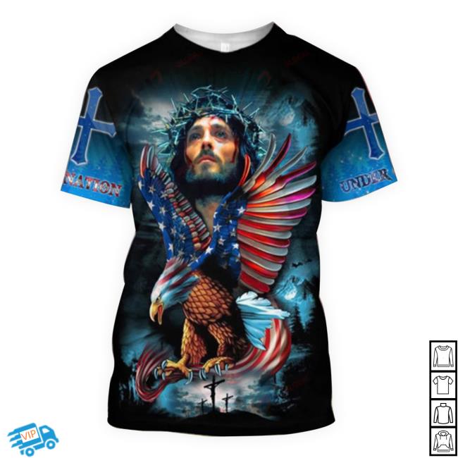 Jesus Eagle America One Nation Under God American Hoodie Mother Day