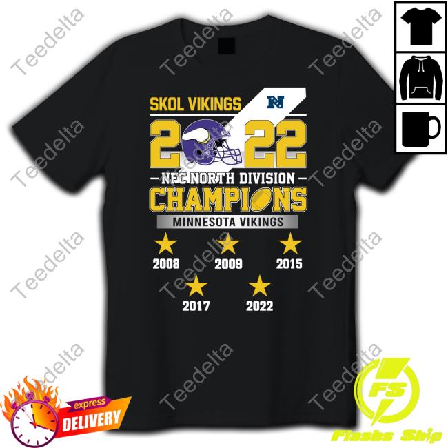 Minnesota Vikings Skol Vikings 2022 Nfc North Division Champions 2008-2022 Tee Shirt