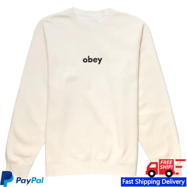 Official Tillys Merch Store Shop Obey Lowercase Mens Crewneck Sweatshirt Off White Tillys Apparel Clothing