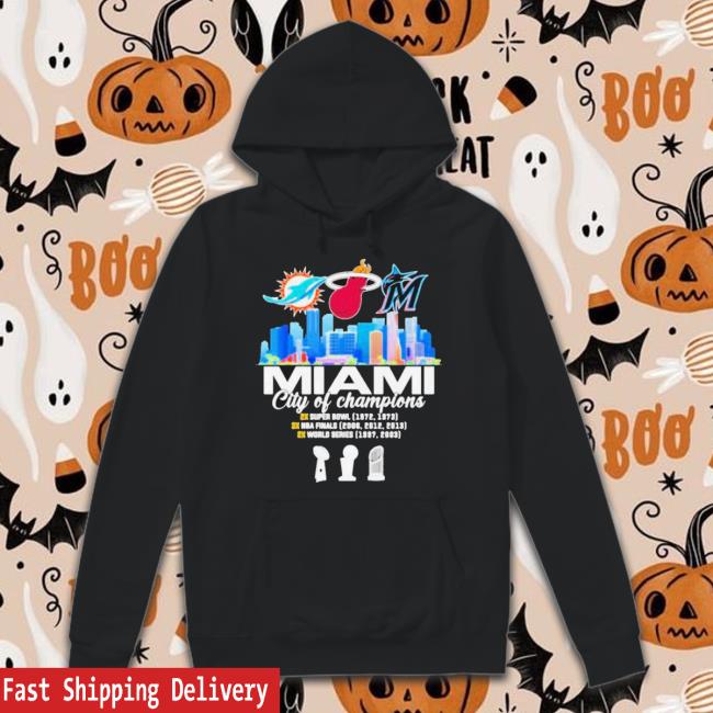 Official Miami City Of Champion Dolphins Heat Marlins shirt Official Miami City Of Champion Dolphins Heat Marlins shirt