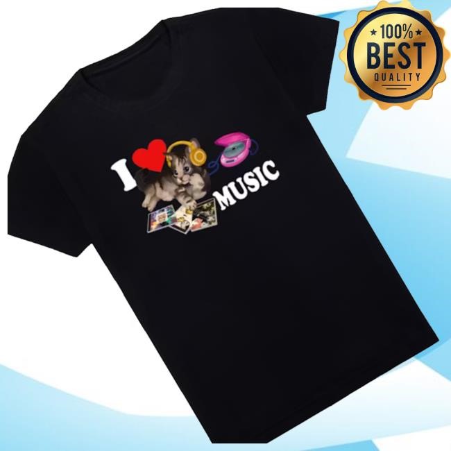 Official Umapenca Merch Shop Camiseta I Love Music Cat 1 Shirt