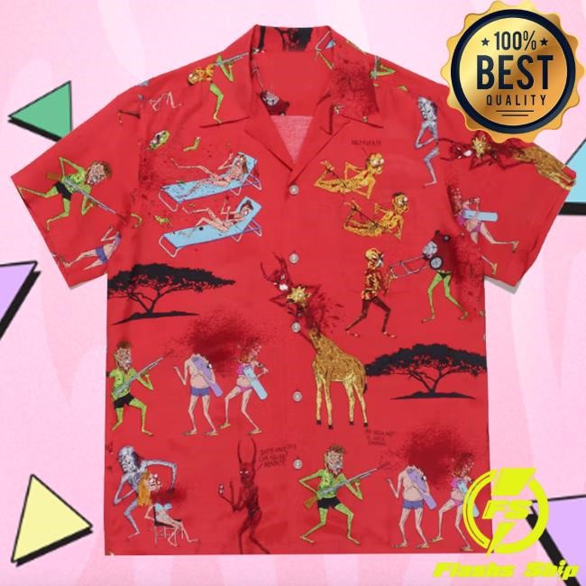Hypebeast Merch Shop Neck Face And Wacko Maria Cover Hawaiian Shirts With Frightening Illustrations shirt