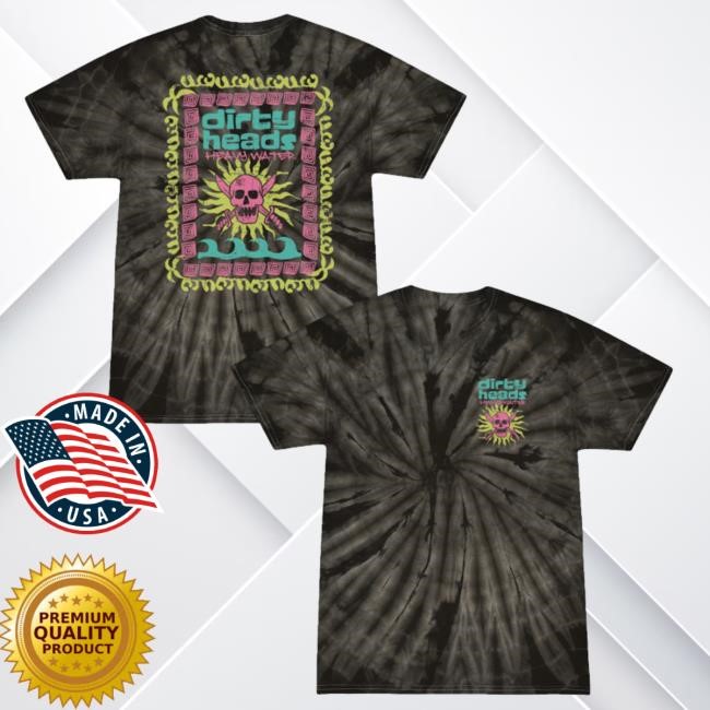 Dirty Heads Merch Heavy Water Black Tie Dye Crewneck Sweatshirt