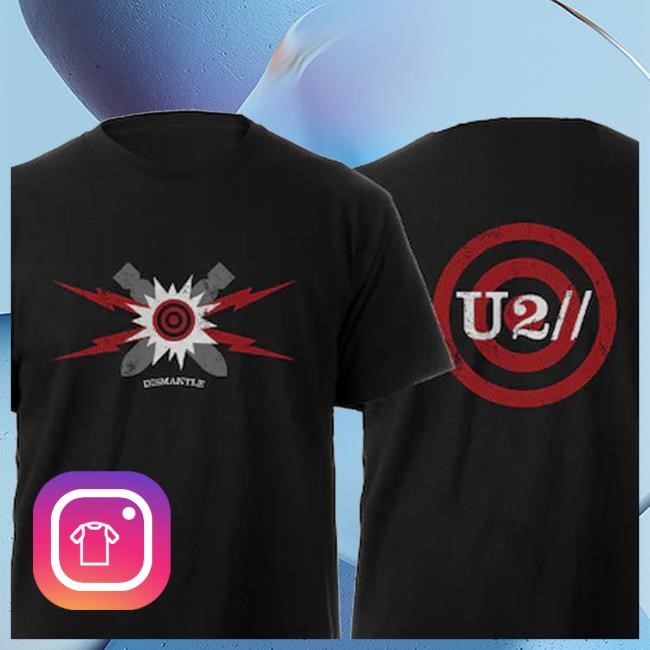 U2 Shop Store Dismantle Black Logo Crewneck Sweatshirt