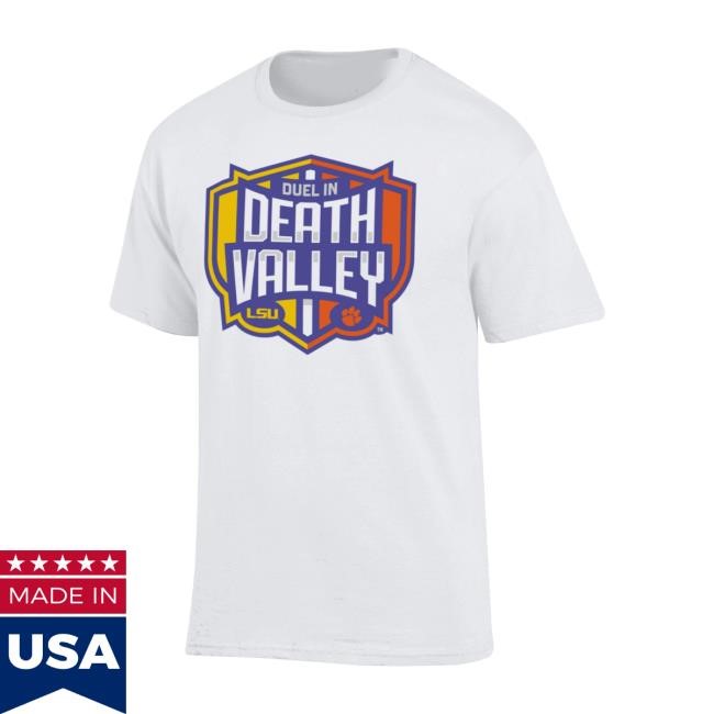 Unisex Champion White Clemson Tigers Vs. Lsu Tigers Duel In Death Valley Tee