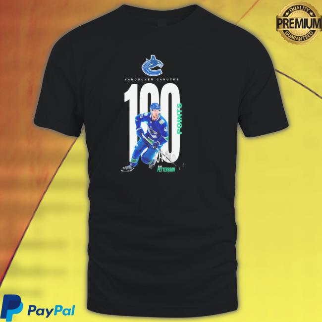 Elias Pettersson Vancouver Canucks 100 Points Season Signature shirt, hoodie, tank top, sweater and long sleeve t-shirt