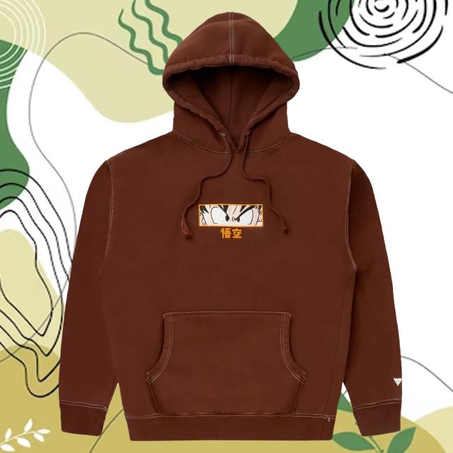 Official Hypland Clothing Merch Store Hypland Db Goku Eyes Popover Sweatshirt (Chocolate)