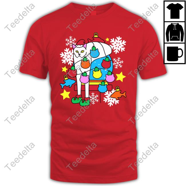 Cats Being Weird Little Guys Holiday Crewneck Shirt Weirdlilguys