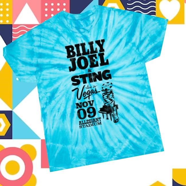 Billy Joel Shop Merch Billy Joel & Sting 11-9-24 Las Vegas Event Tie Dye Classic Shirt