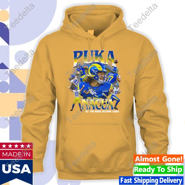 Puka Nacua Tee B/R Gridiron Puka Nacua All Time Rookie Receiving Leader