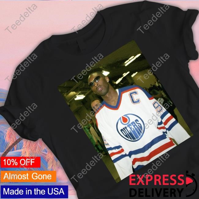 Edmonton Oilers Warren Foegele Wearing Mamba Oilers Hooded Sweatshirt