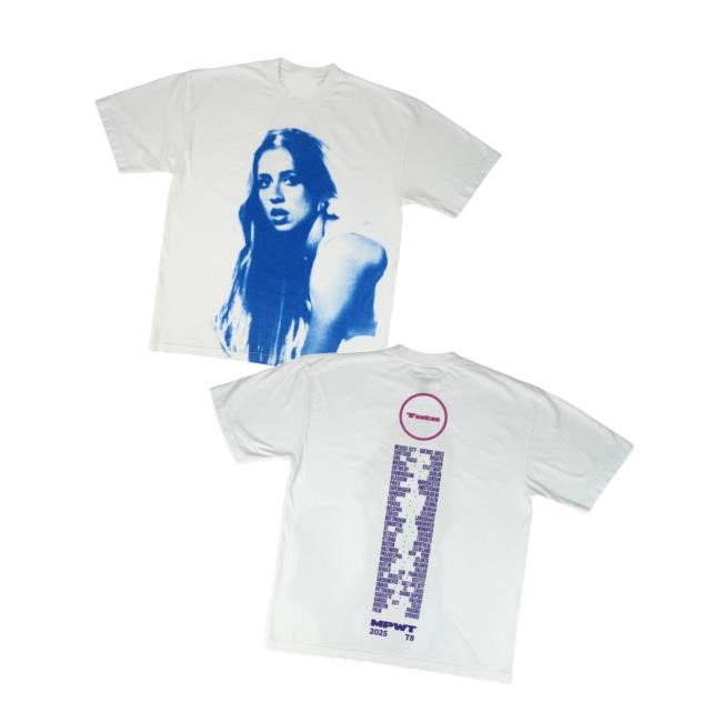 Tate Mcrae White Blue Photo Tee Shirt