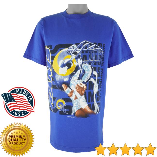 Official Vintage Club Clothing (Logo 7) - St. Louis Rams Helmet T-Shirts 1996 Large