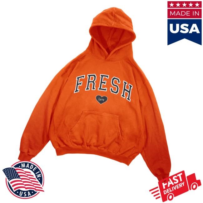 Freshloveclothing Merch Fresh Love Varsity Orange Hoodie Sweatshirt