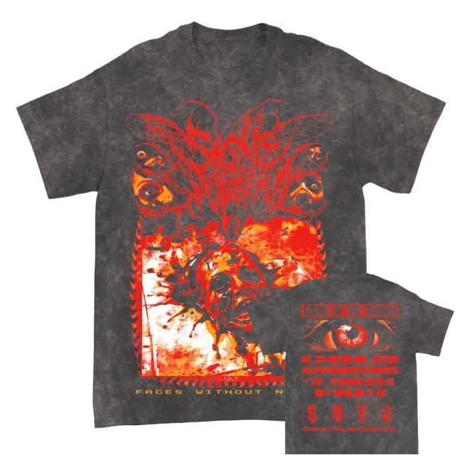 Indiemerchstore Signs Of The Swarm Faces Without Names Mineral Wash Long Sleeve Shirt