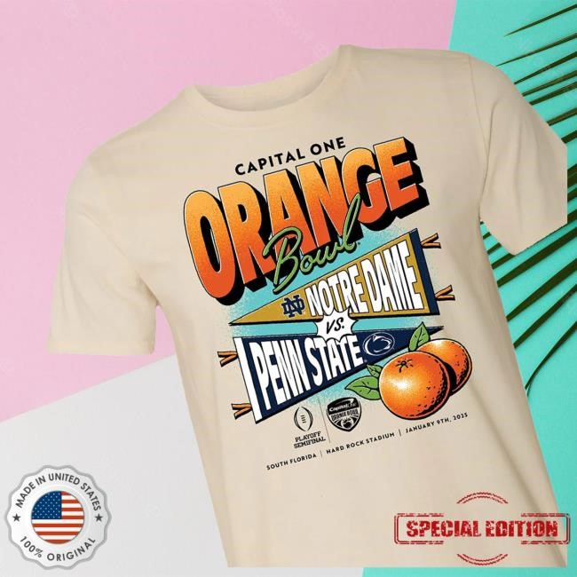 College Football Playoff Merch Shop Store Official 2025 Capital One Orange Bowl Head-To-Head T Shirt