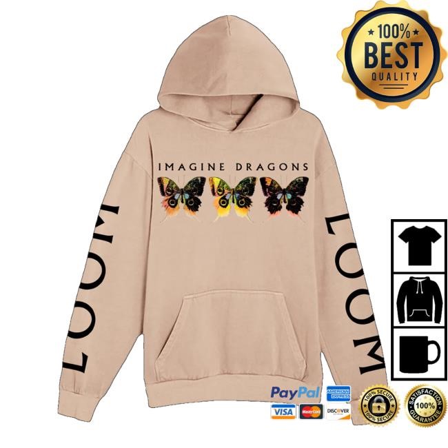 Imagine Dragons Music Merch Store Shop Loom Butterfly Tan Tee Shirt