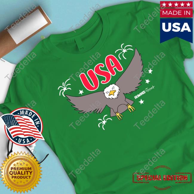 Drawings By Trent John Sadak 4Th Of July Adult Usa Shirt
