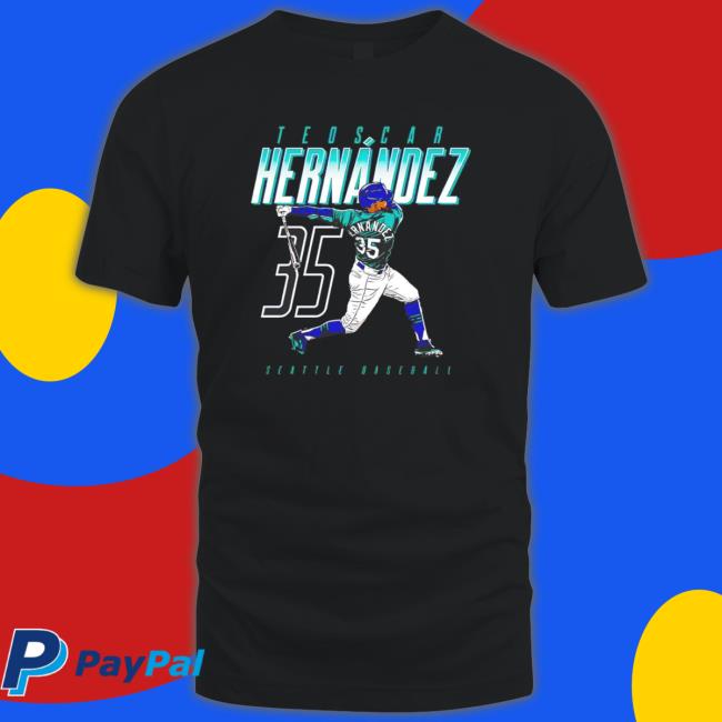 Teoscar Hernandez Swinging Seattle Baseball Crewneck Sweatshirt