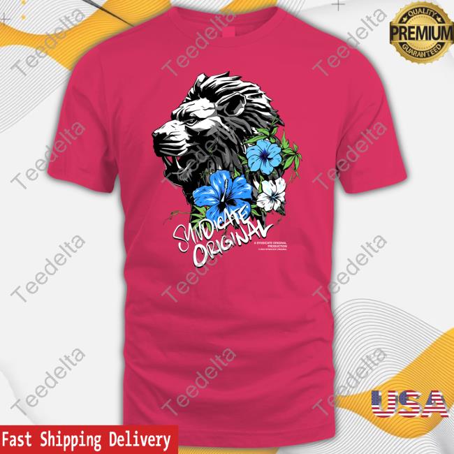 Lion Dark Blue Flowers Syndicate Original New Shirt