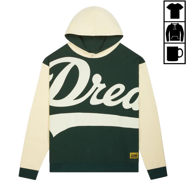 Official Dreamville Merch The Classic Varsity Sweatshirt Forest Green/Cream Dreamville Records