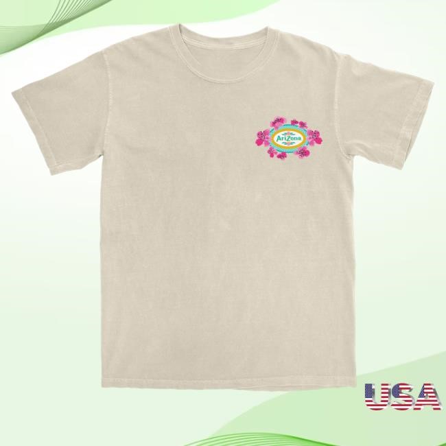 Official Arizona Beverages Merch Ivory Green Tea Cotton Shirt