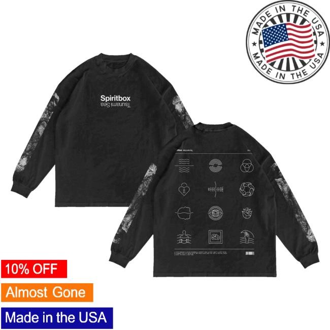 Tsunamisea Sea Merch Spiritbox Iconography Faded Black Tee Shirt