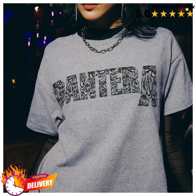 Pantera Store Heather Gray Angry Logo Shirt Heather Gray Angry Logo New Shirt