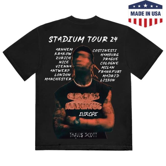 Travis Scott Merch Tour Europe Black Shirt Official Travis Scott Merch Tour Europe Black Sweatshirt