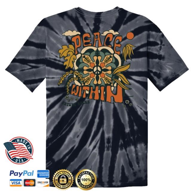 Official Nature Backs Merch Store Shop Peace Within Black Tie Dye Sweater