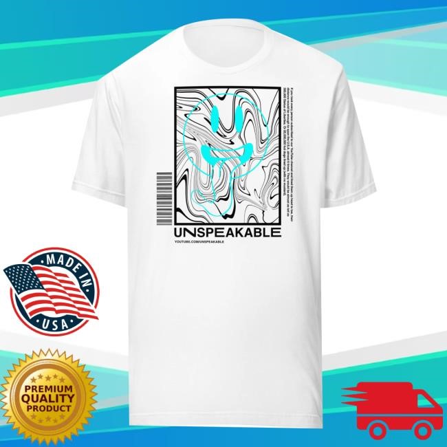 Unspeakable Merch Store White Smiley Swirl Funny Shirt