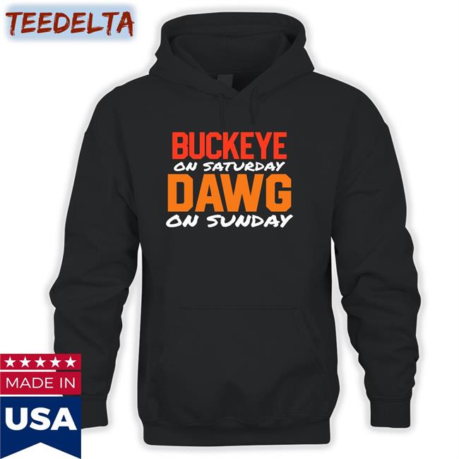 Bigred1998 Buckeye On Saturday Dawg On Sunday T Shirt