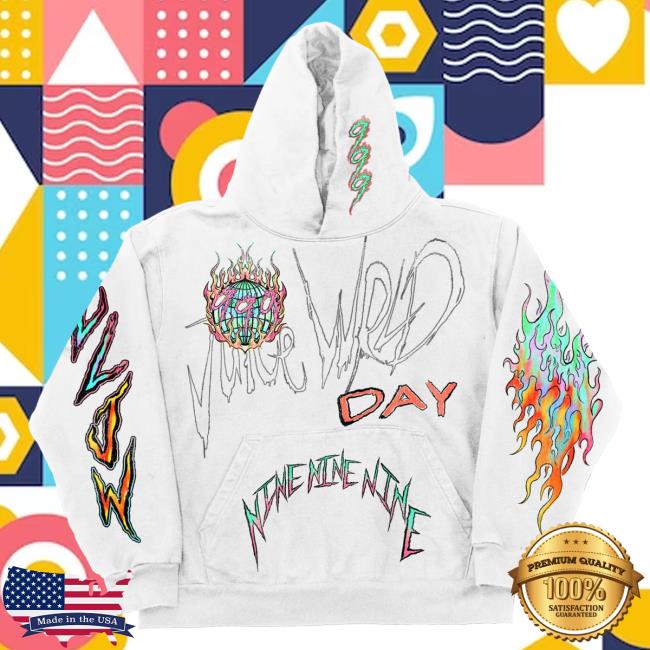 Official 999 Club Juice Wrld Merch Store Up In Flames Popover Hoodie White 999Club Clothing Juicewrld