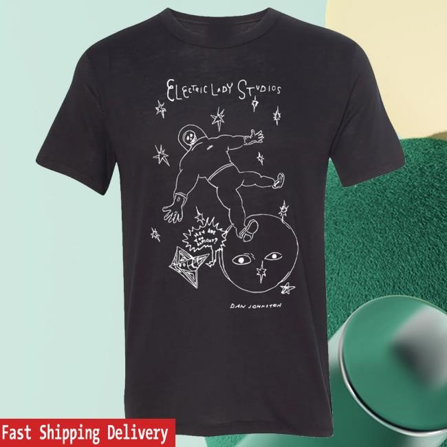 Electric Lady Studios Merch Daniel Johnston X Els Lost In Space Tee Black Shirt