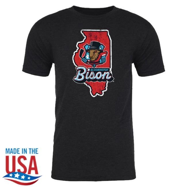 Bloomington Bison Hockey Shop Merch 108 Stitches Black State Shirts