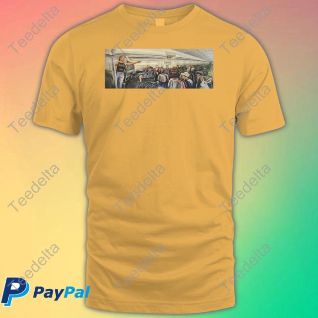 Airplane Lady Freak Out, Not Real Characters All On The Airplane She’S Pointing A Big Foot Unisex T Shirt