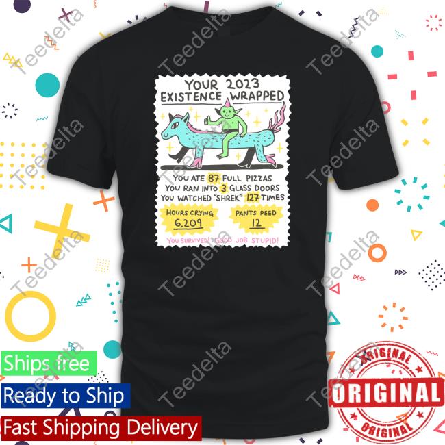 Your 2023 Existence Wrapped You Ate 87 Full Pizzas You Ran Into 3 Glass Doors Hooded Sweatshirt