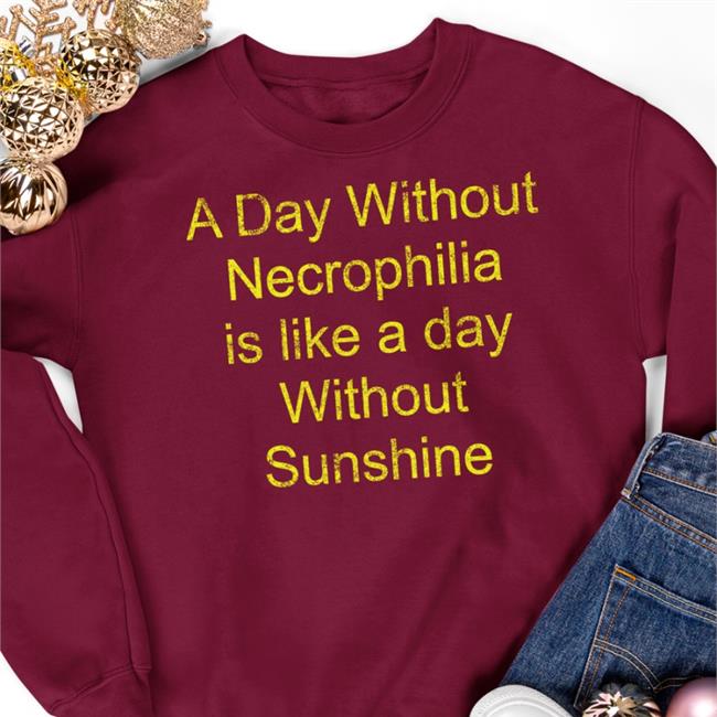 Black A Day Without Necrophilia Is Like A Day Without Sunshine Shirt Disturbingshirt