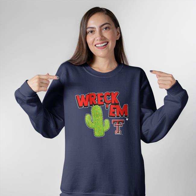 Texas Tech Football Wreck 'Em Cactus T Shirt Breaking T Store