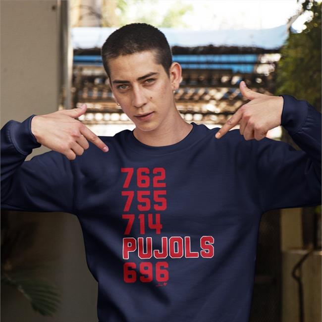 762 755 741 Pujols 696 Hoodied Sweatshirt MLB Players