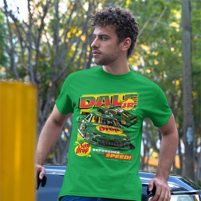 Jr Nation Merch Dale Earnhardt Jr. Sun Drop Car One-Spot Shirt