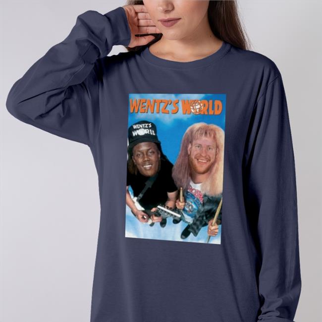 Annie Agar Wearing Wentz's World T Shirts