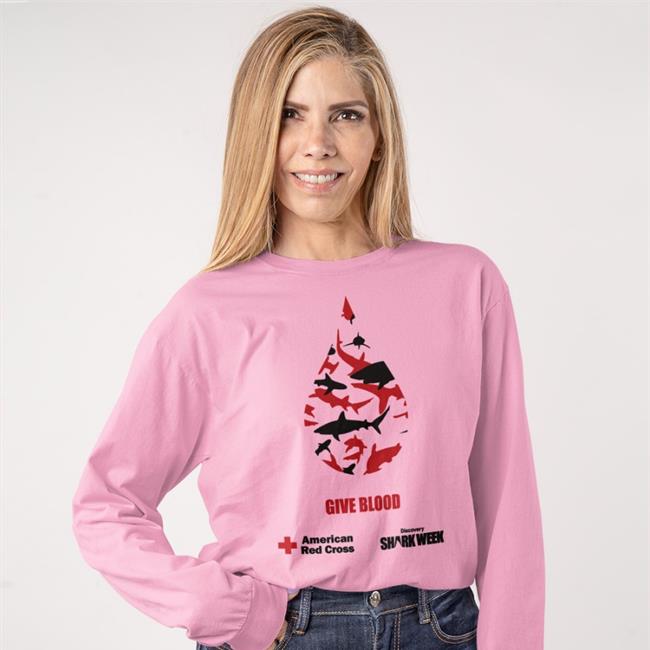Give Blood American Red Cross Shark Week T Shirts Kathy Flaherty