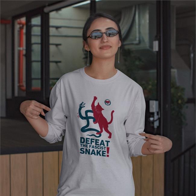 No Gods No Masters Defeat The Fascist Snake Tee Soviet Cat