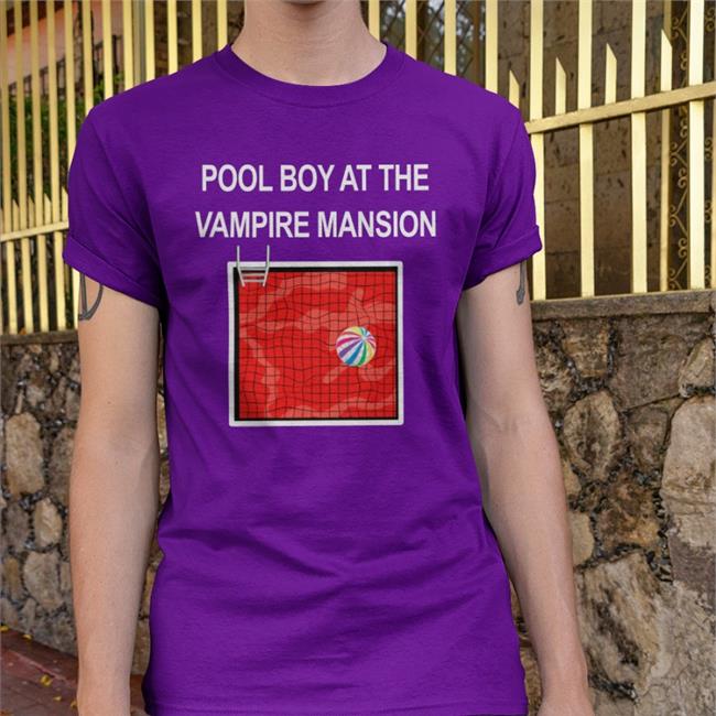 Pool Boy At The Vampire Mansion Tee Shirt Black
