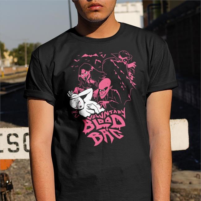 Theyetee Black Voluntary Blood Bag Shirt
