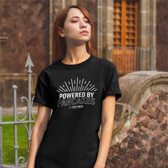 Powered By Pancakes Tee Funny Powered By Pancakes Shirt