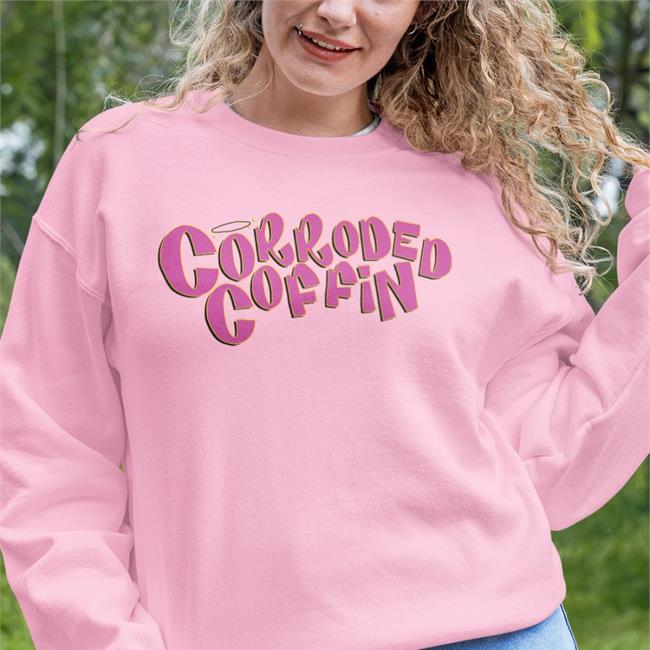 St3v3th3h41r Corroded Coffin Hoodied Sweatshirt White